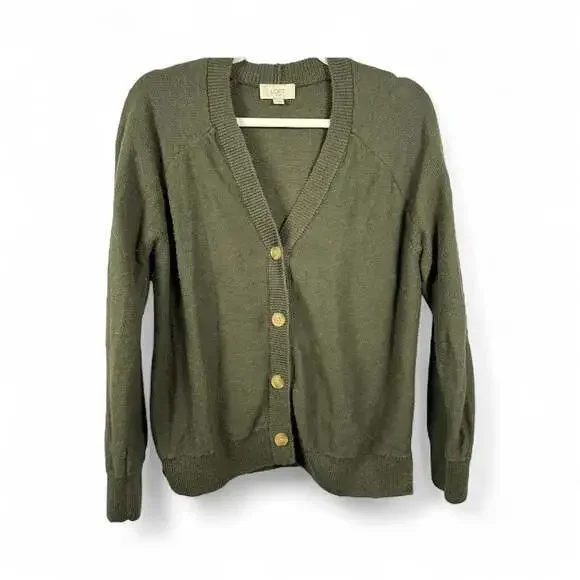 LOFT Drop Shoulder Cardigan Grandma Sweater Size Large - Picture 1 of 6